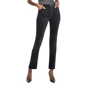 Nic+Zoe Womens Daytrip Straight Velvet Pant in black onyx SZ 30